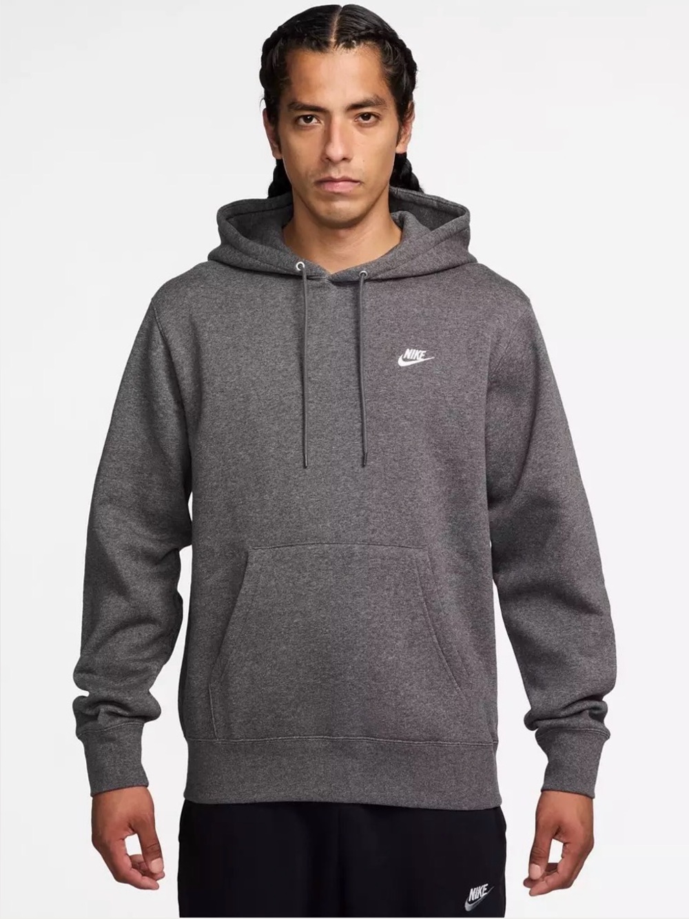 Nike Sportswear Grey Club Fleece Mens Pullover Hoodie(XL-Tall)